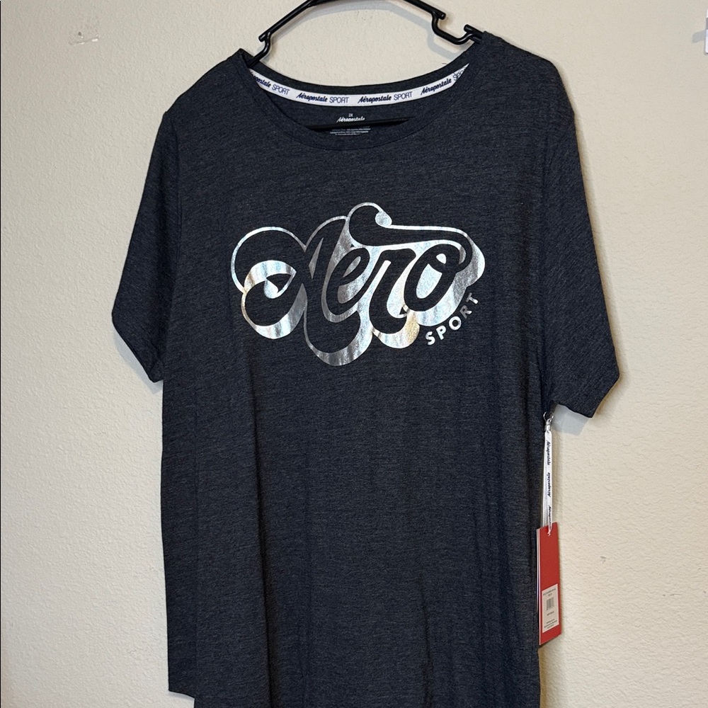 Aeropostale Dark Gray Tee with Silver Logo - Picture 5 of 5